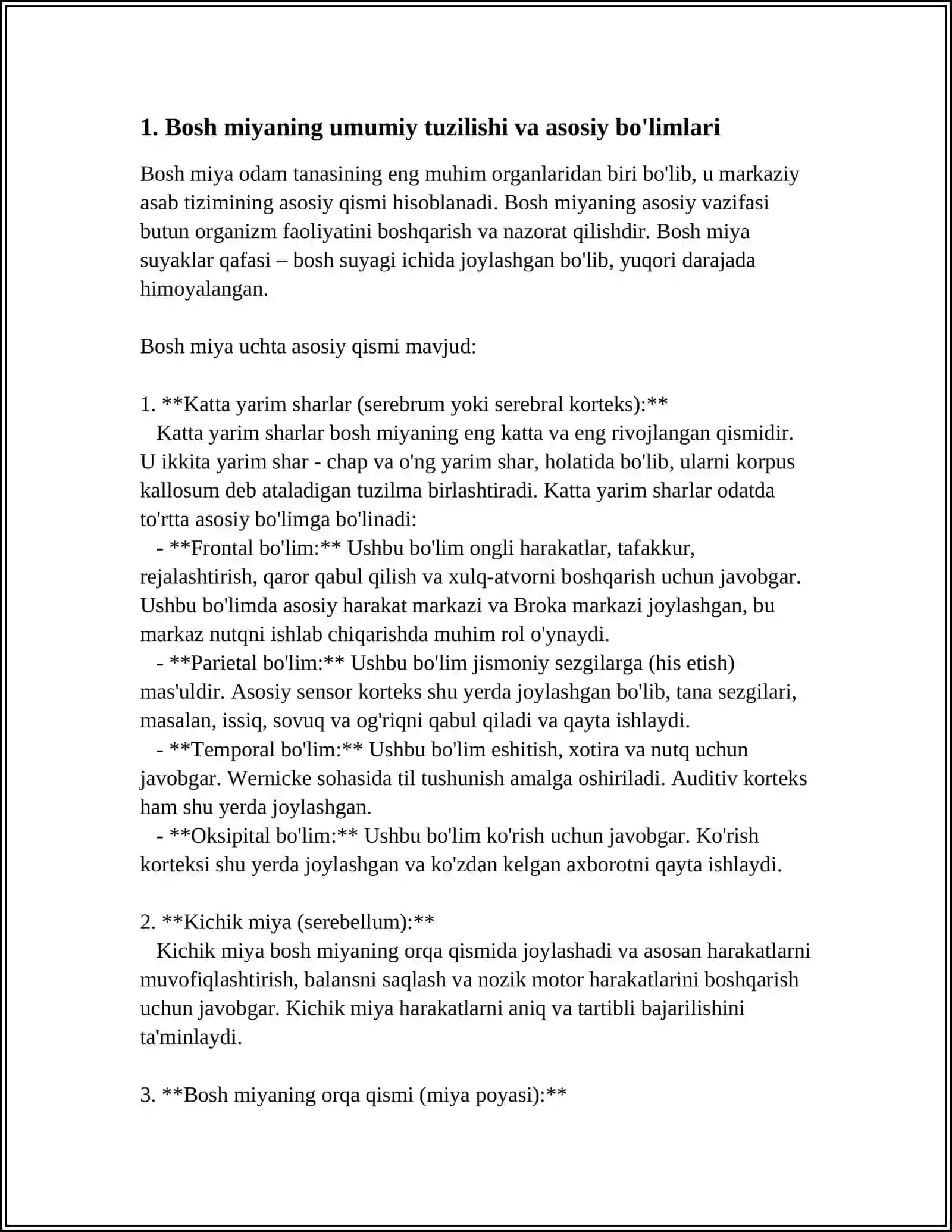 BOSH MIYANING TUZILISHI VA UNDA UCHRAYDIGAN KASALLIKLAR HAQIDA MAʼLUMOT 3