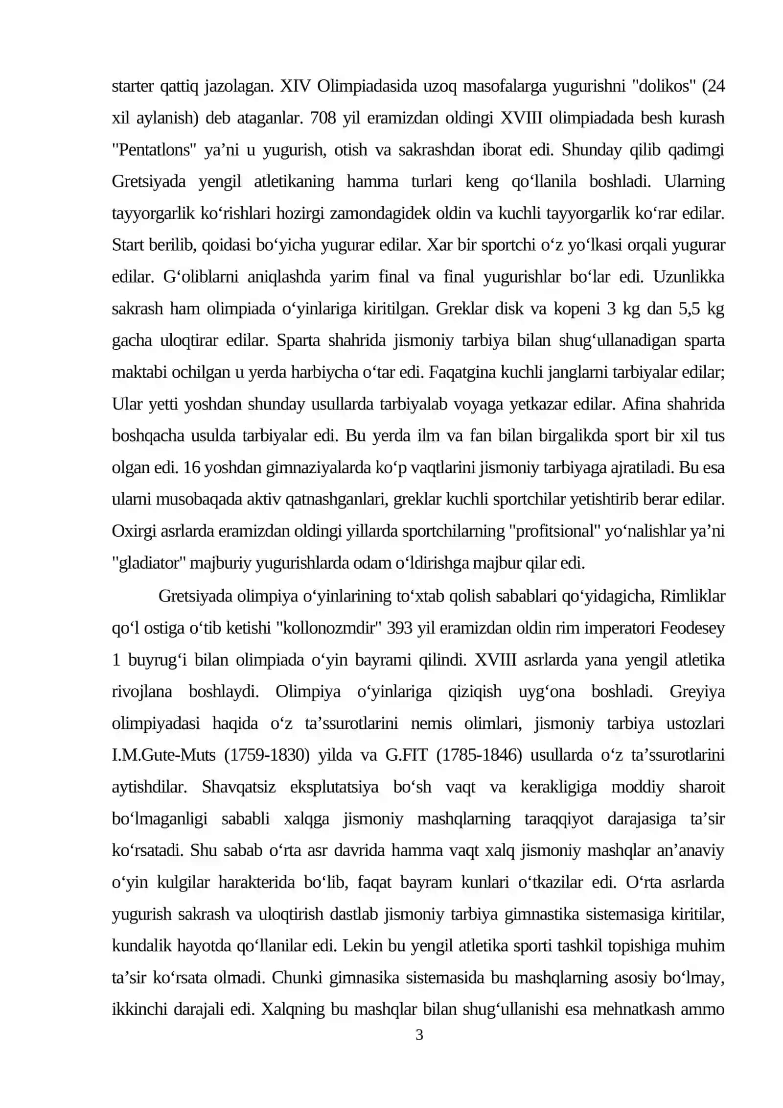 Yengil atletikaning paydo bo`lishi tarixi va rivojlanish bosqichlari 3