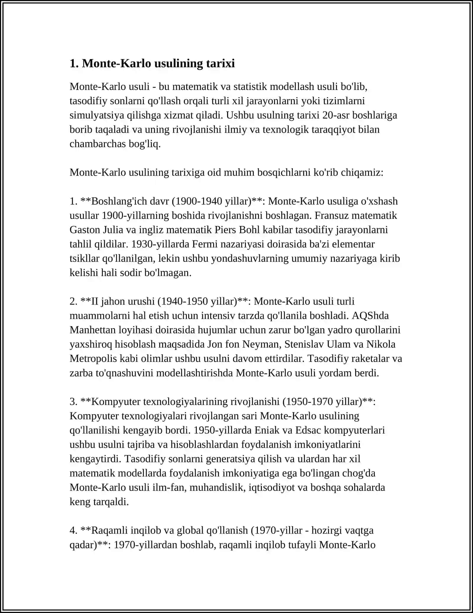 INTEGRALLARNING HISOBLASHNING MONTE-KARLO USULI 3