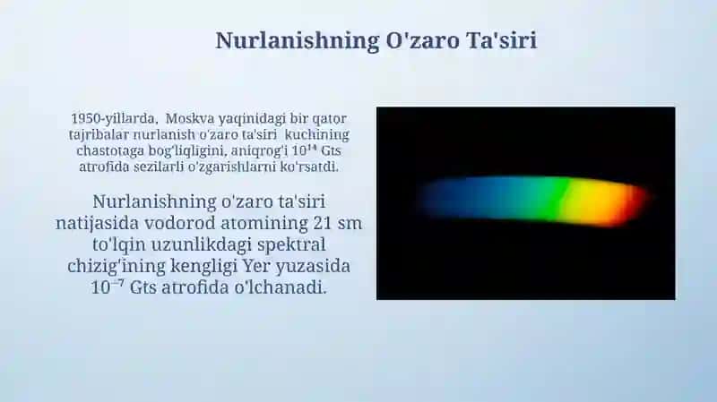 Nurlanish Reaksiyasi nurlanish spektr chizigʻining kengligi 3