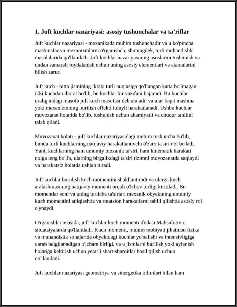 JUFT KUCHLAR NAZARYASI 3