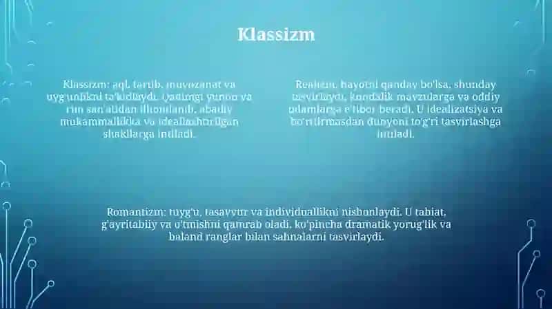 Realizm Klassizm Romantizm Modernizm 3