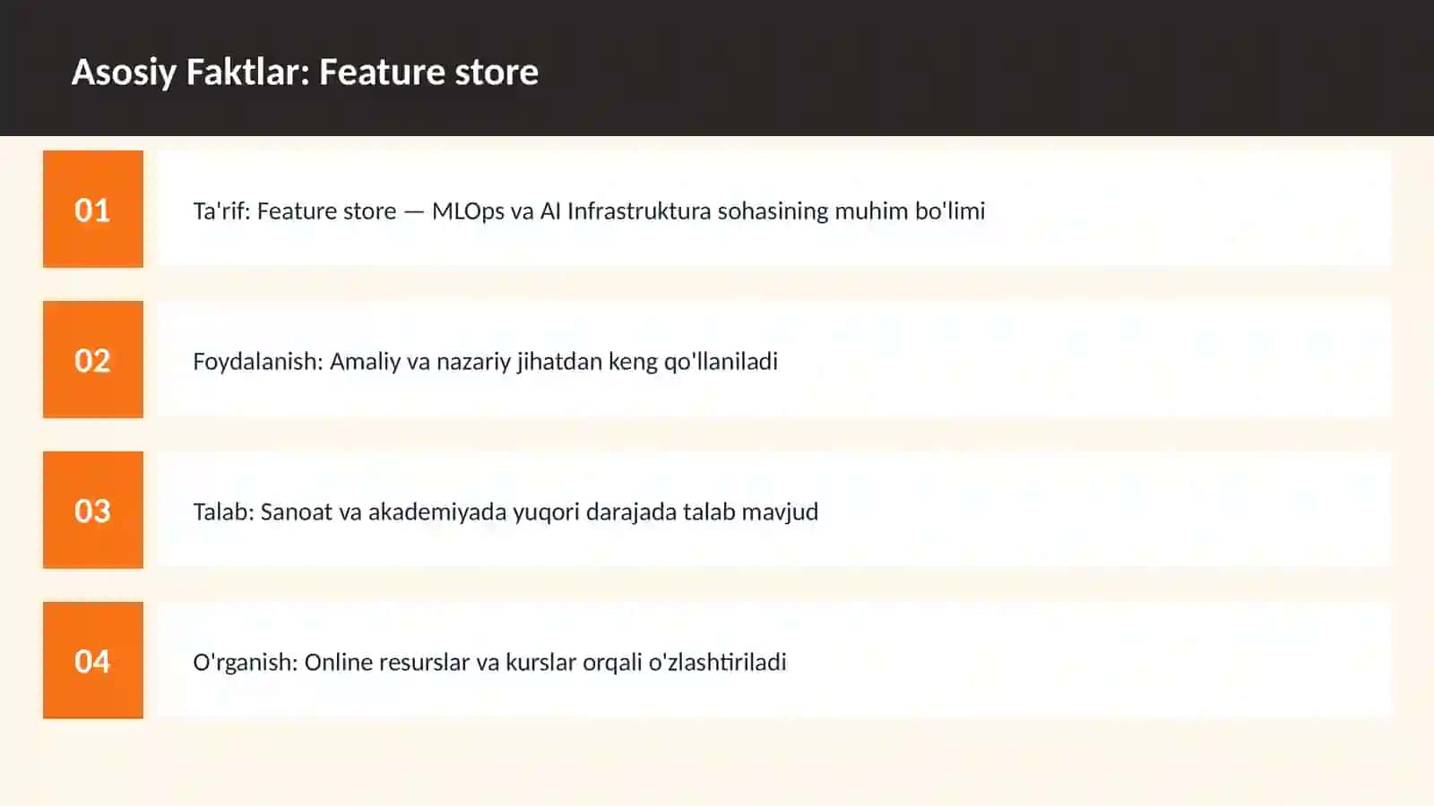 Feature store 3