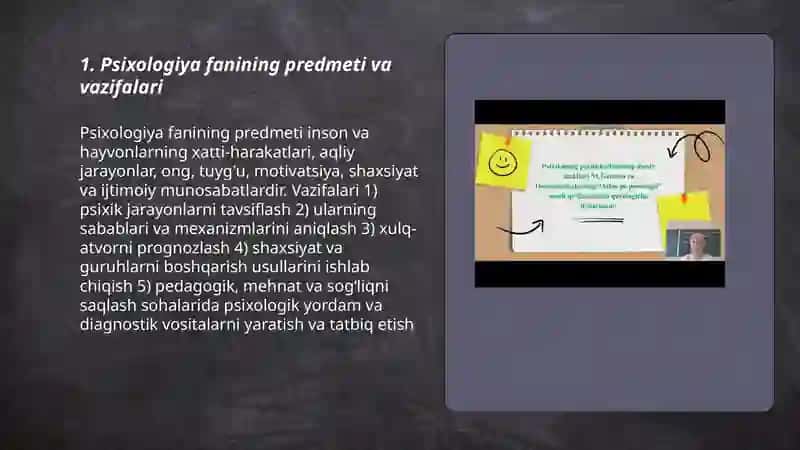 Psixologiya fanining predmeti va rivojlanish tarixi soxalari va tadqiqot metodlari 3