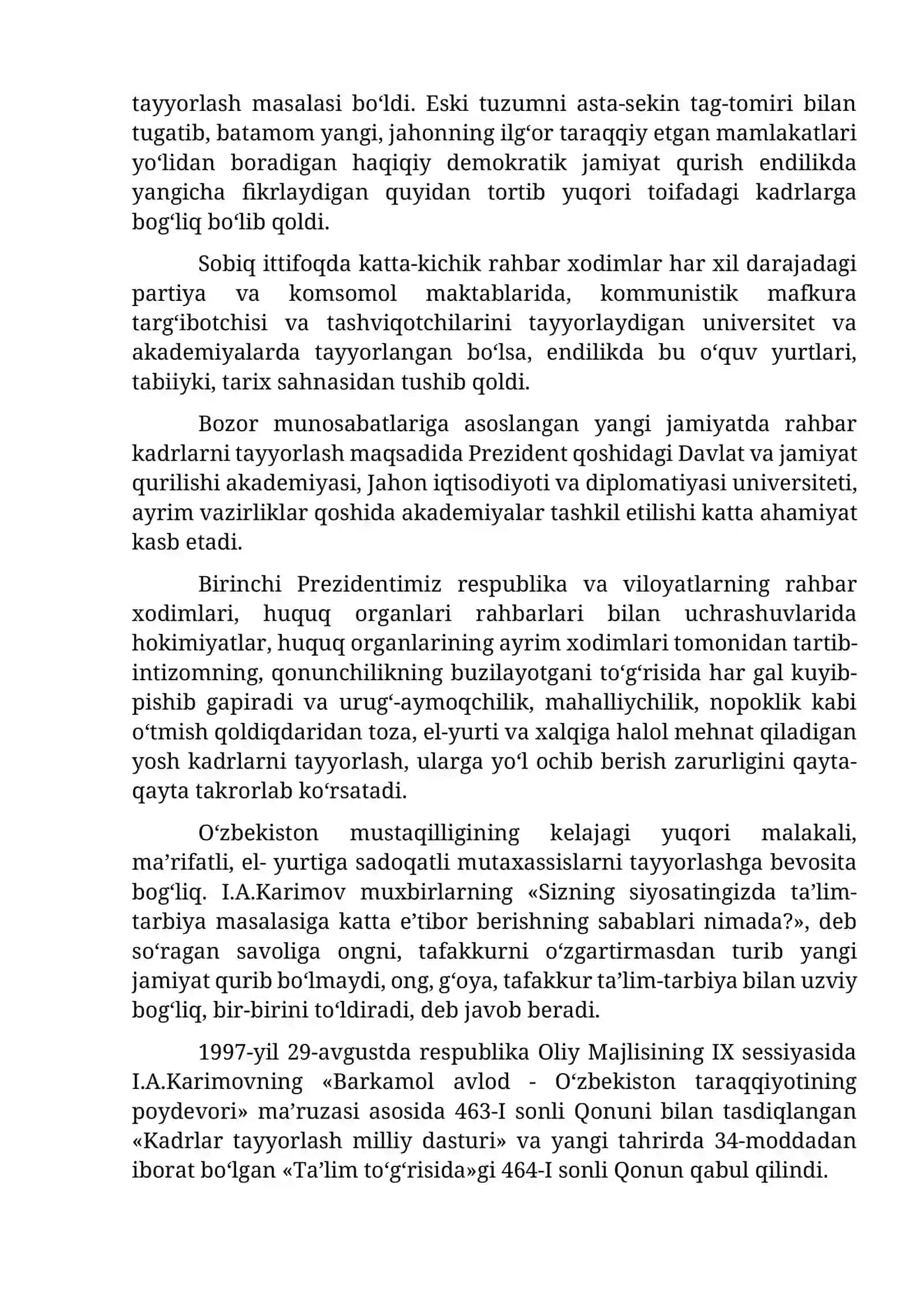 O‘zbekiston Respublikasida taʼlim sohasida amalga oshirilgan islohotlar 3