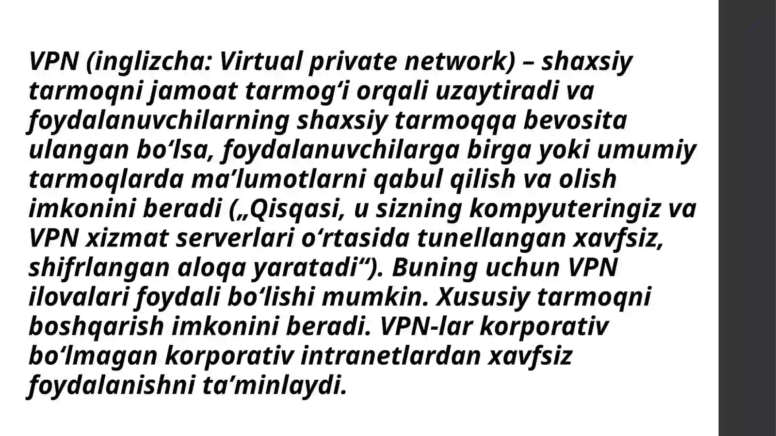 Tarmoq orqali uzatiladigan ma’lumotlarni shifrlash texnologiyalari (VPN, SSL/TLS) 3