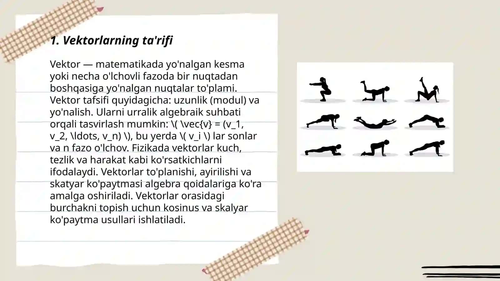 Vektorlar ustida amallar 3