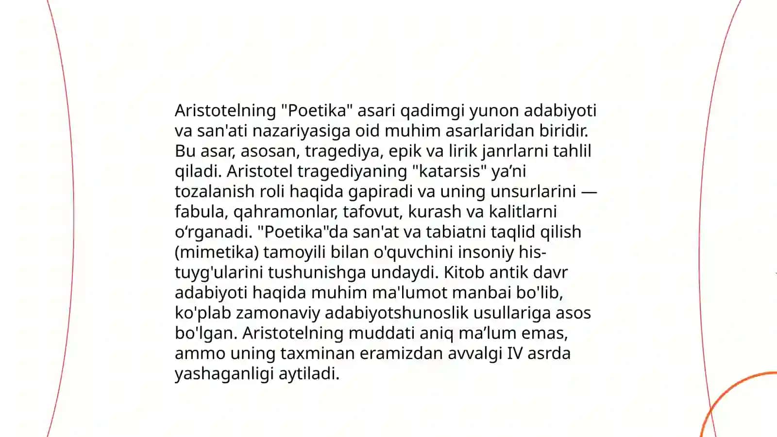 Aristotelning "Poetika" asari va so'z san'ati 3