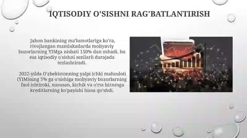Moliya bozorining iqtisodiyotdagi ahamiyati va o‘rni 3