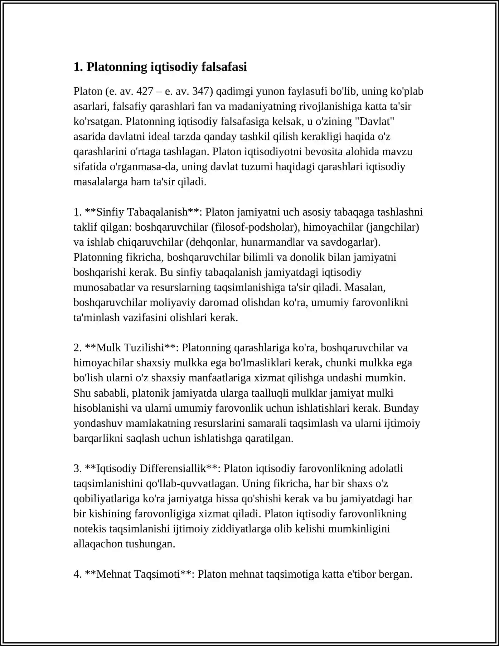 PLATONNING IQTISODIY QARASHLARI 3