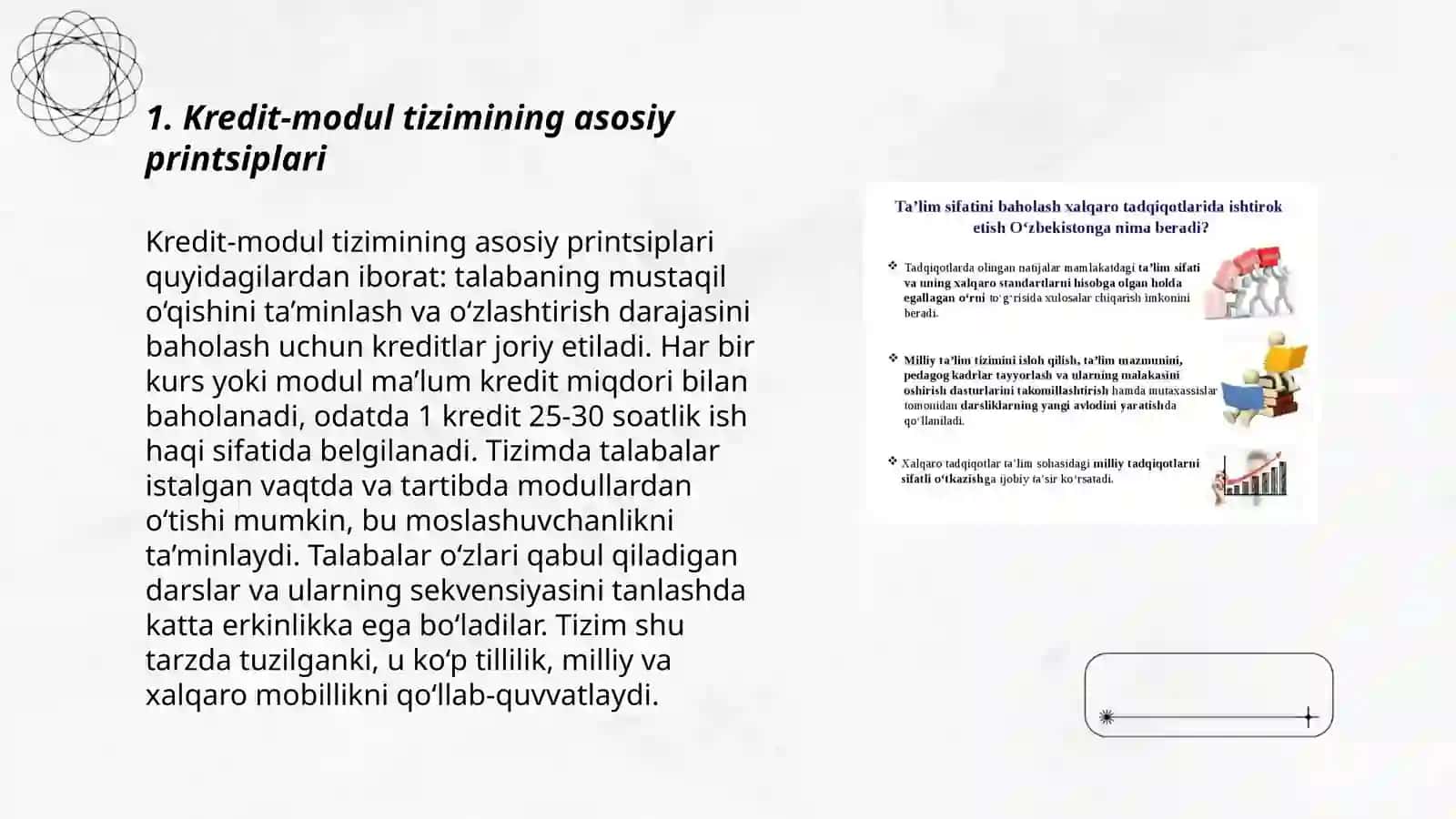 Kredit-modul tizimida oʻquv jarayonlarning tashkil etilishi 3
