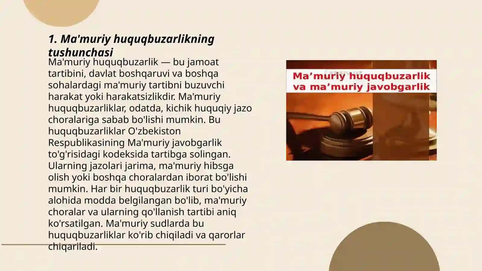 Maʼmuriy huquqbuzarlik subyekti va subyektiv tomoni 3