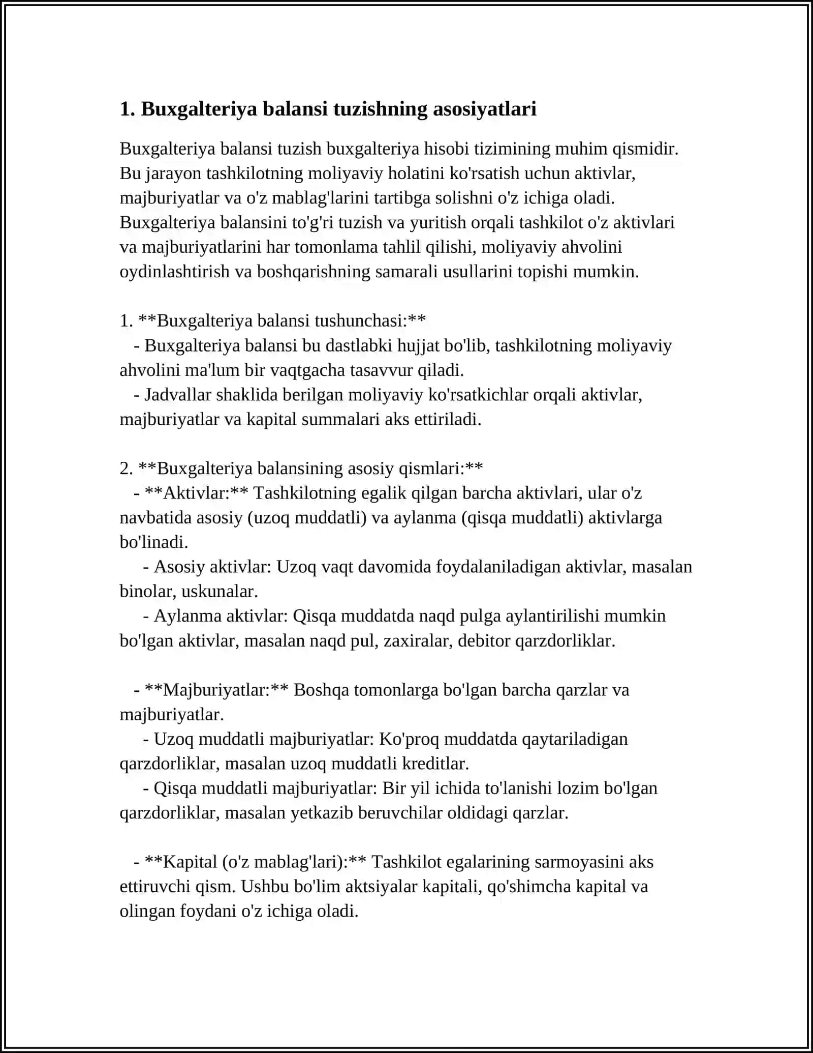 Buxgalteriya balansi tuzilganddan keyingi qoidalarning 10-sonli (IAS)BHXS asosida hisobga olishni tashkil etish va uning muammolari 3