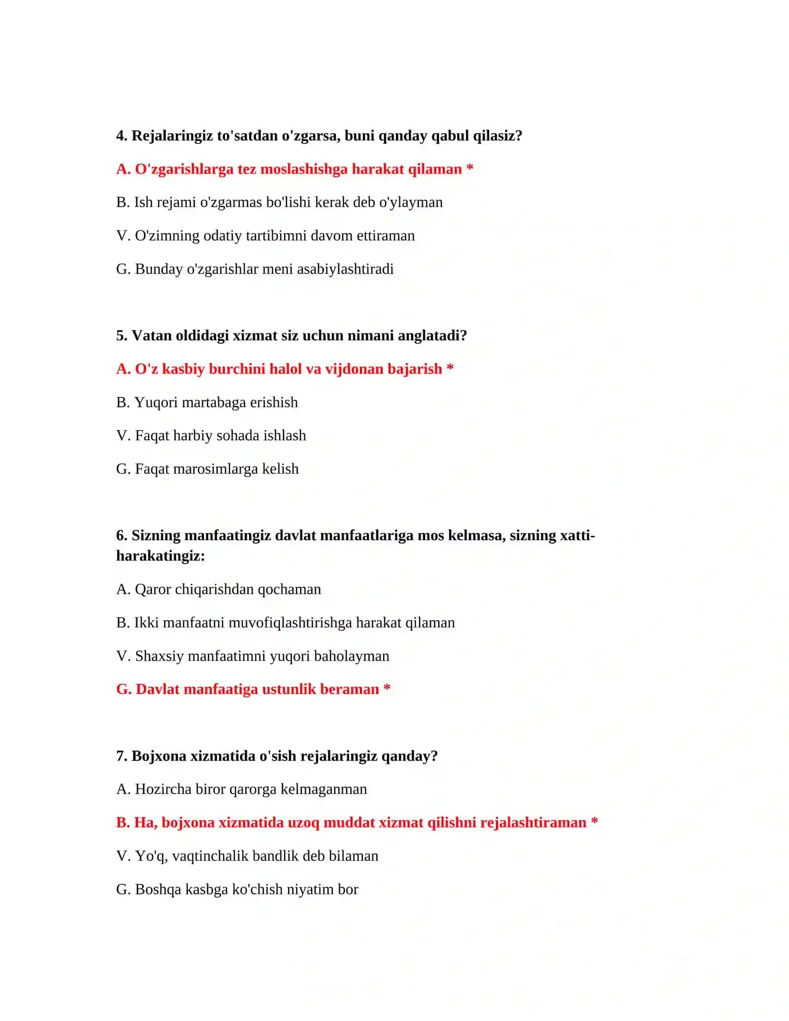 Bojxona akademiyasi test savollari online 3