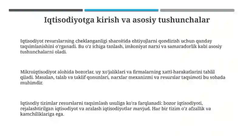 Iqtisodiyotga kirish va asosiy tushunchalar 3