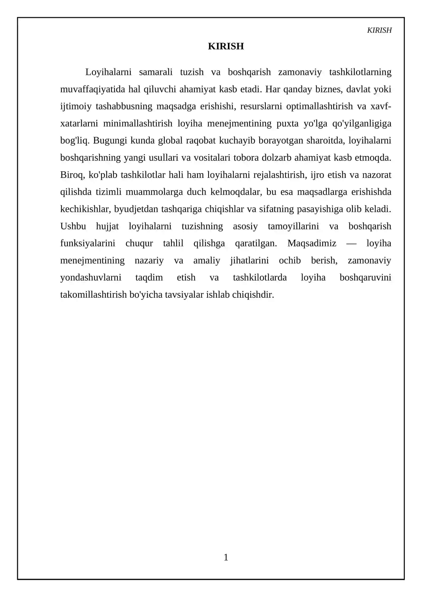 Loyihalarni tuzilishi va boshqarish funksiyalari 3