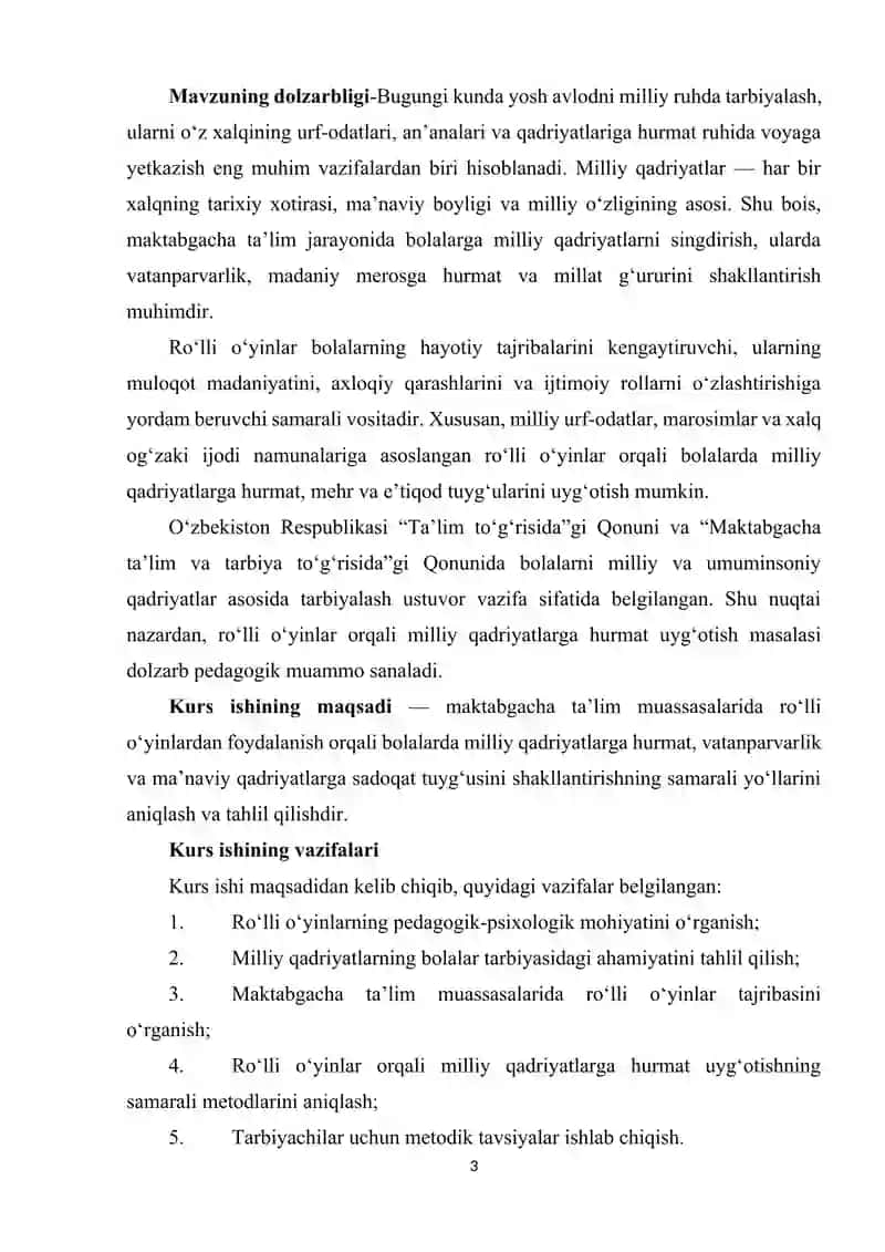 Roʻlli oʻyinlarda milliy qadriyatga hurmat uygʻotish 3