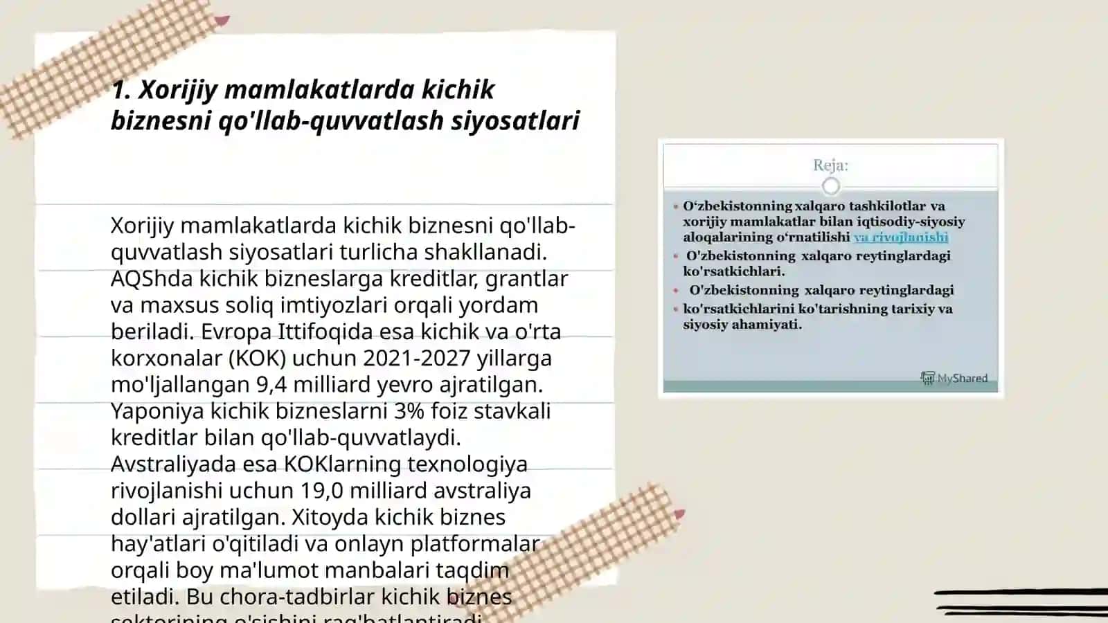 Xorijiy mamlakatlarda kichik biznes va xususiy tadbirkorlikni rivojlanishi 3