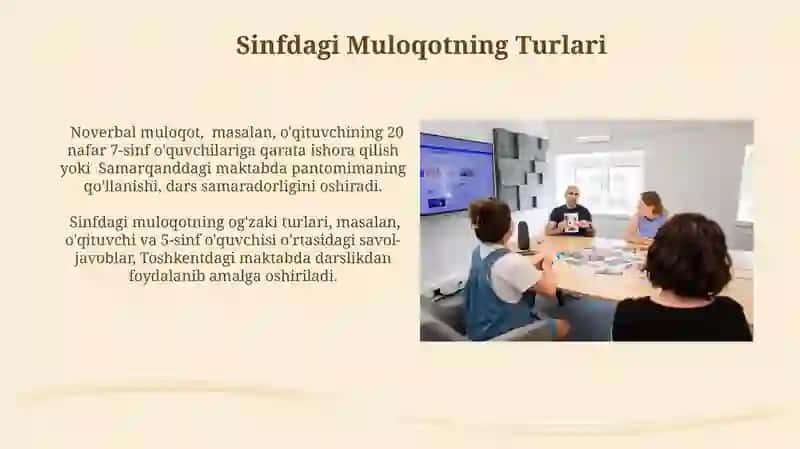 Sinfdagi Muloqotning Turlari 3