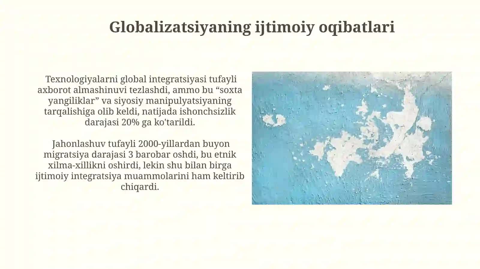 Glaballashuvning hayotimizda tutgan o'rni 3