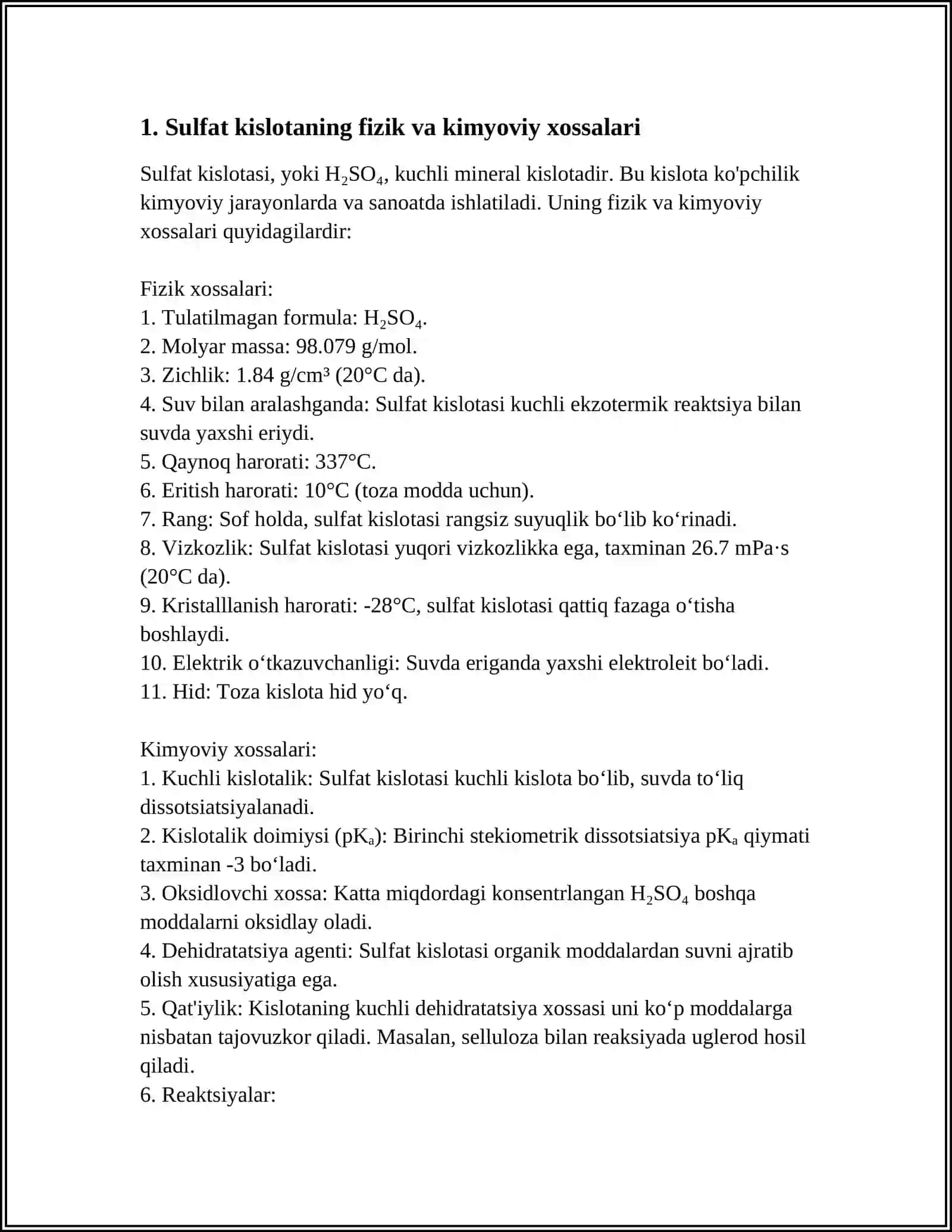 SULFAT KISLOTA NAVLARI VA ISHLAB CHIQARISH APPARATLARI MATERIALLARI 3