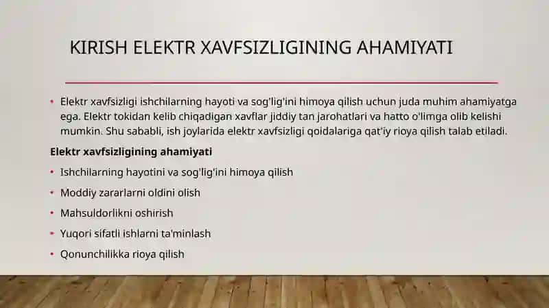 ISH JOYINI TAYYORLASH VA ISHLASHGA IJOZAT ETISH 3