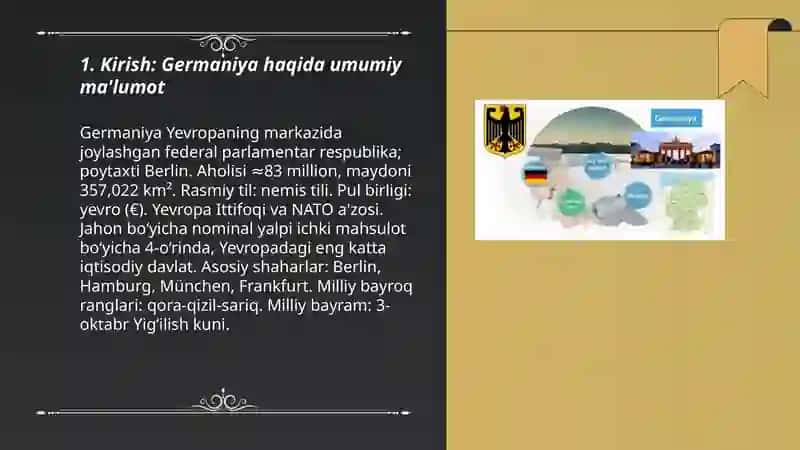 Germaniya haqida slayt 3