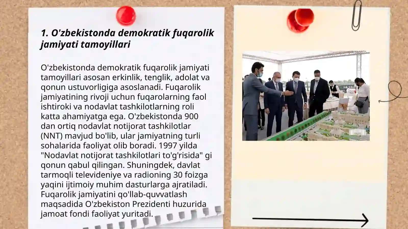 O'zbekistonda demokratik fuqarolik jamiyati asoslarining shakllantirilishi amalga oshirilgan siyosiy jarayonlar 3