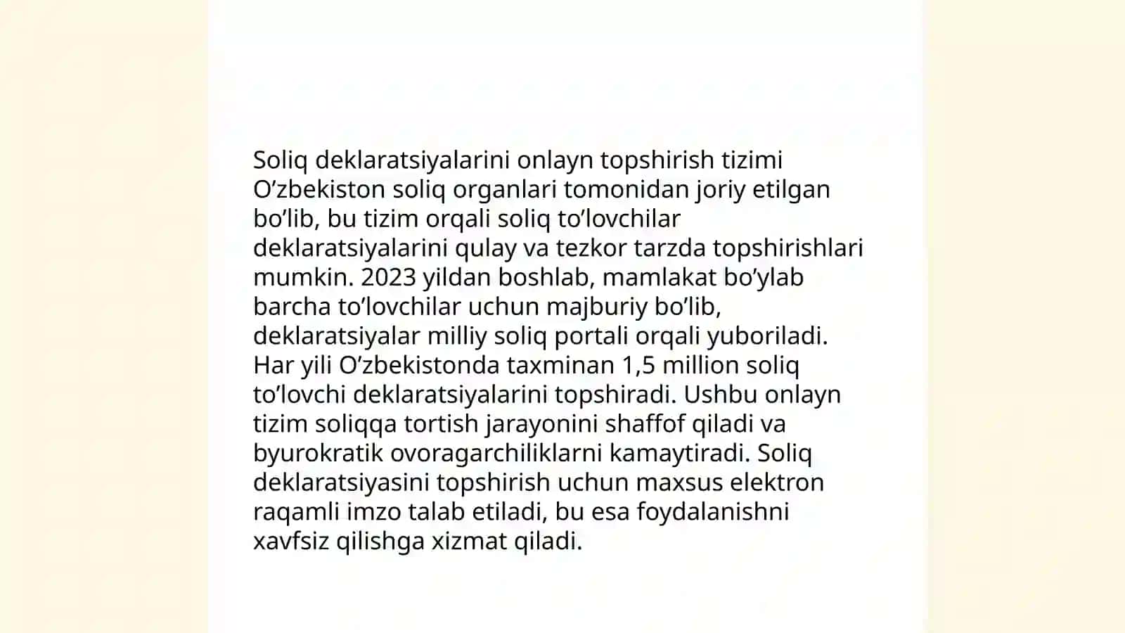Soliq deklaratsiyalarini onlayn topshirish tizimi 3