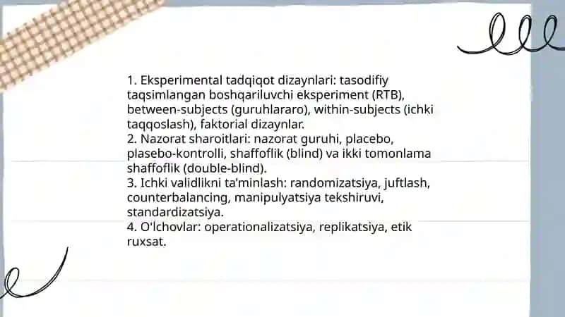 Hozirgi zamon psixologiyasining tadqiqot metodlari 3