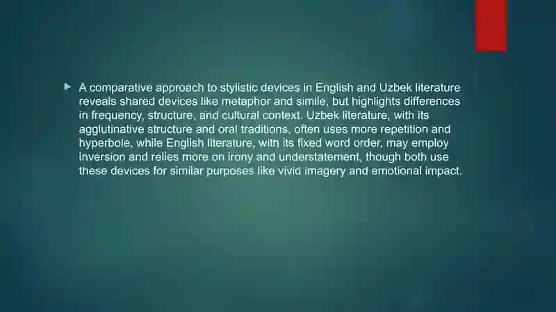 Stylistic devices in English and Uzbek literature: a comparative approach 3