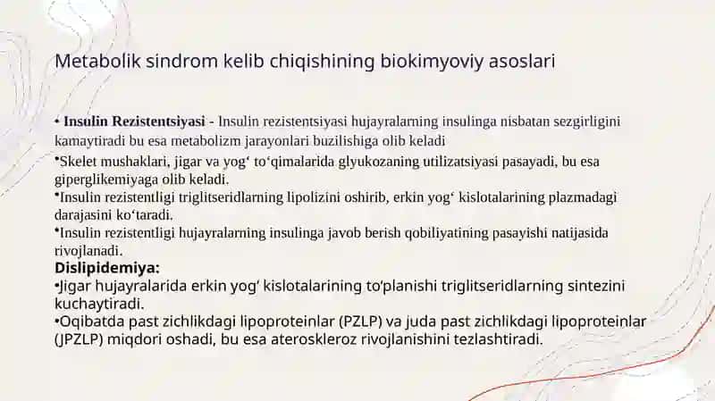 Metaboliksindrom kelib chiqishining biokimyoviy asoslari 3