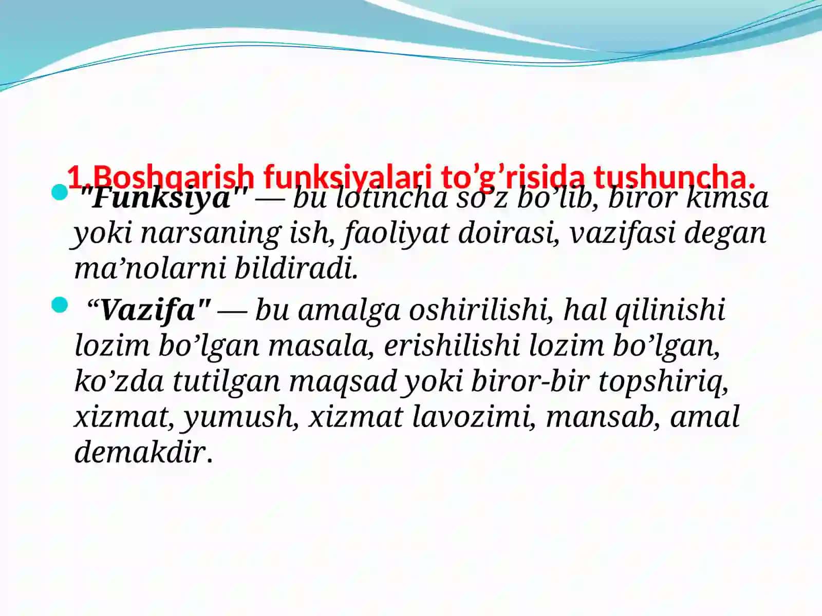 Biznes menejmentining funksiyalari va usullari 3