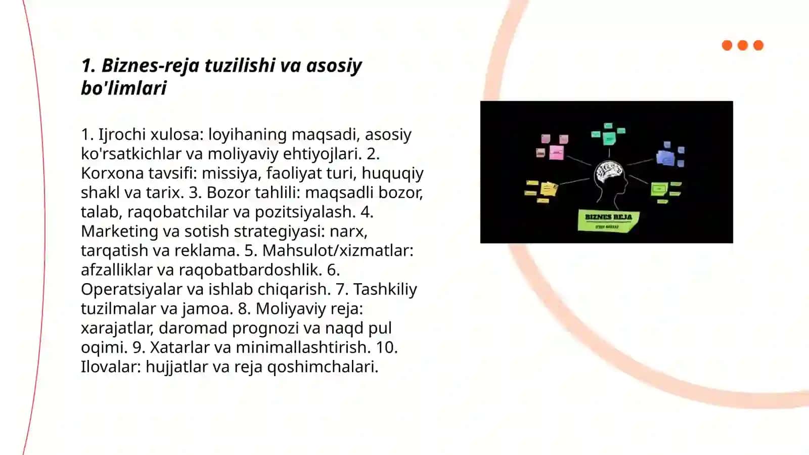 Biznes reja yaratish 3