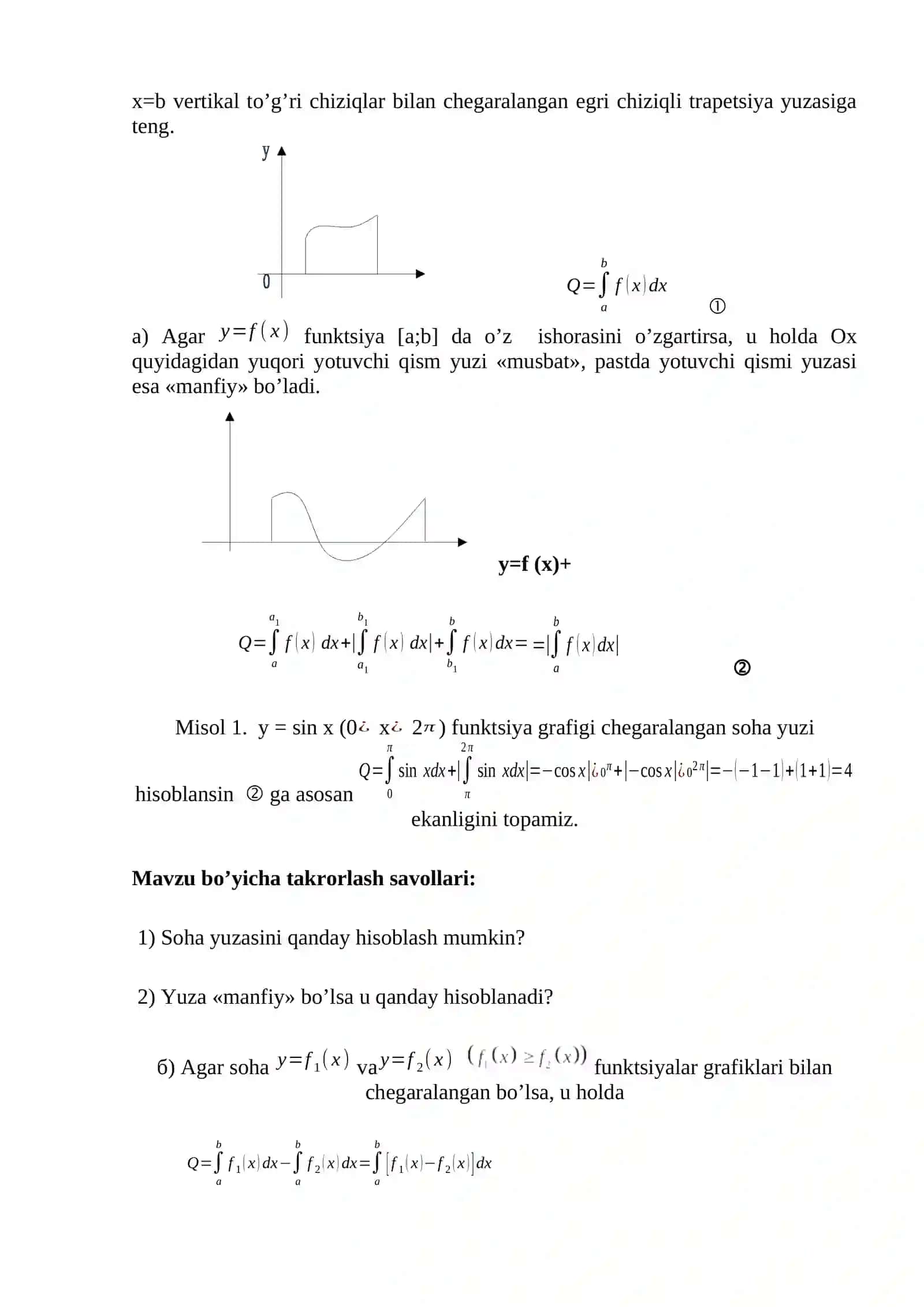 Аniq integralni geometrik masalalarni yechishga tadbiqi 3