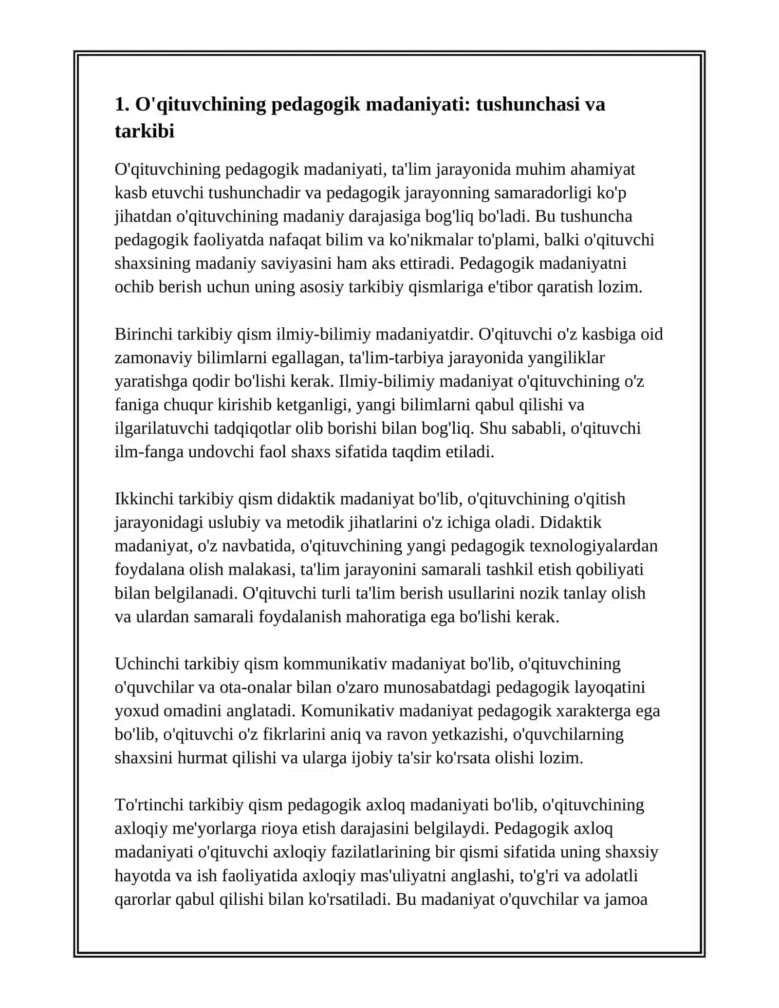 O’QITUVCHINING PEDAGOGIK MADANIYATI VA AXLOQIY FAZILATLARI 3