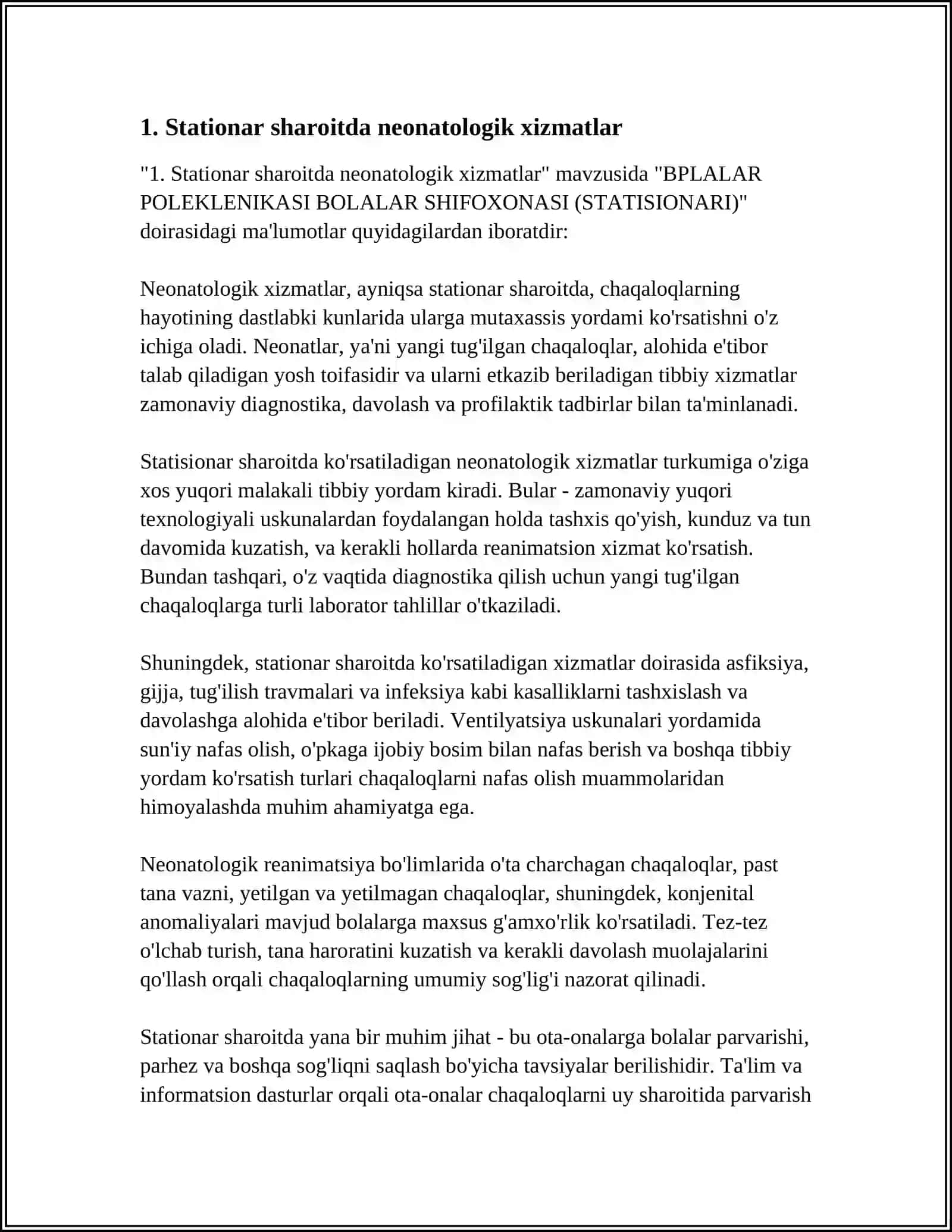 BPLALAR POLEKLENIKASI BOLALAR SHIFOXONASI (STATISIONARI) 3