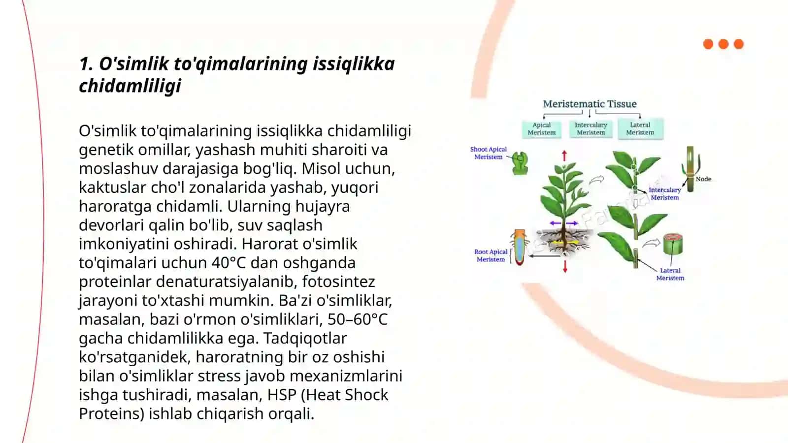O'simlik to'qimalarining issiqlikka chidamliligi 3