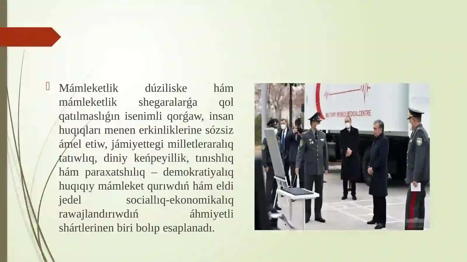 Milliy qáwipsizlikti támiynlew tarawında ámelge asırılǵan reformalar 3
