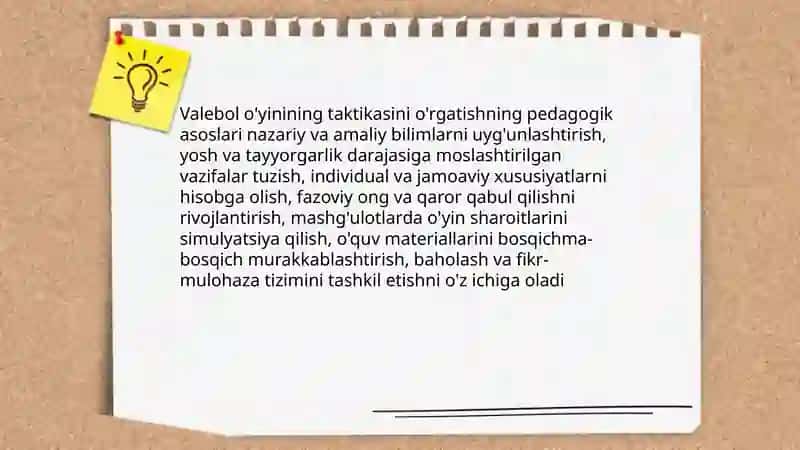 Valebol oyinining taktikasini orgatish uslubiyati 3
