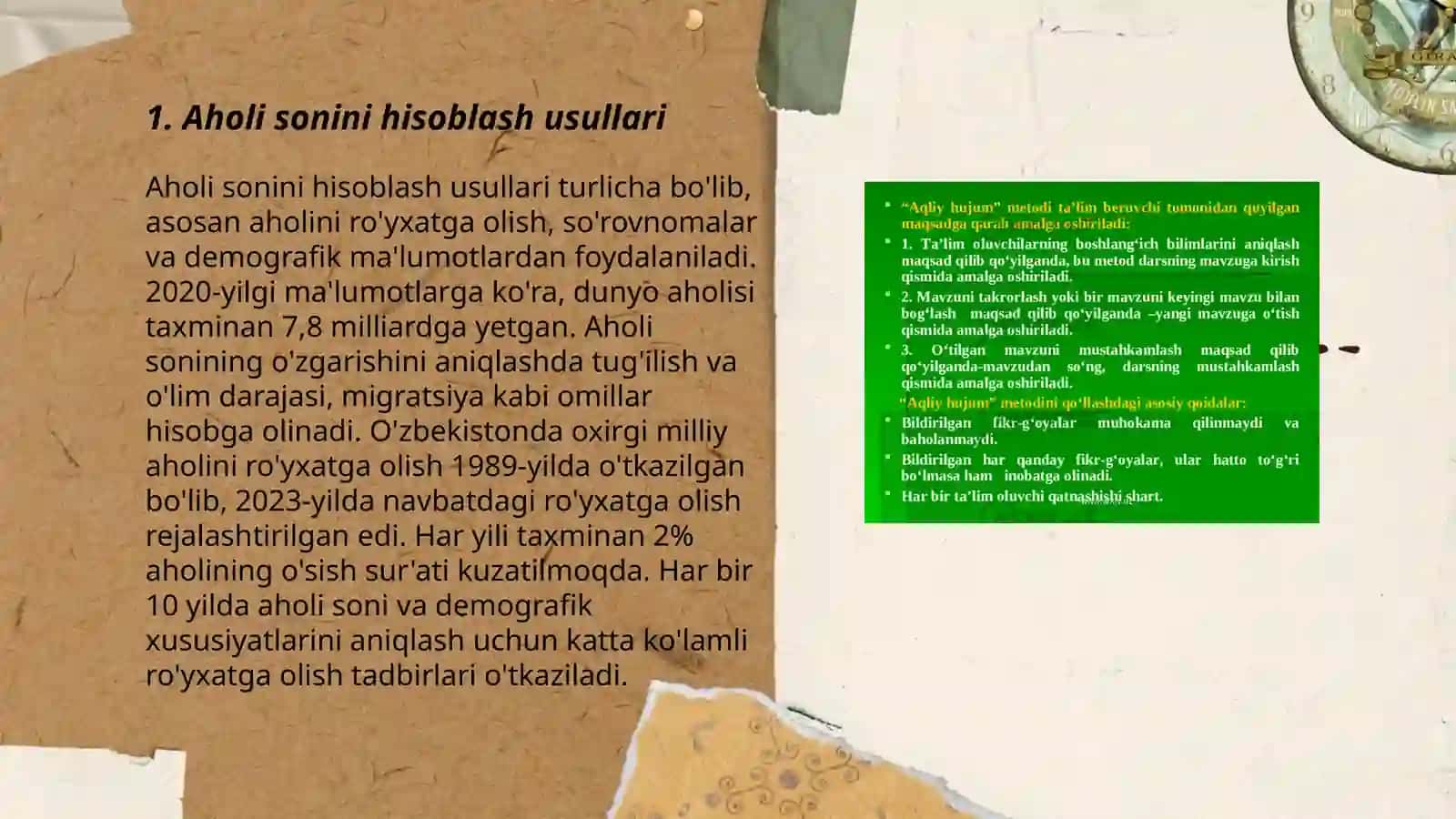 Demografik jaratonlarni o'rganish usullari 3