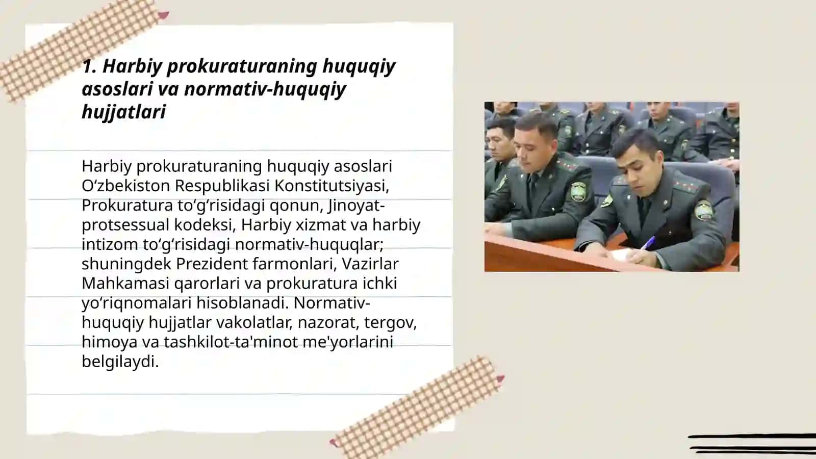 Harbiy prokuratura faoliyatini tashkil etish vazifalari va tamoyillari 3