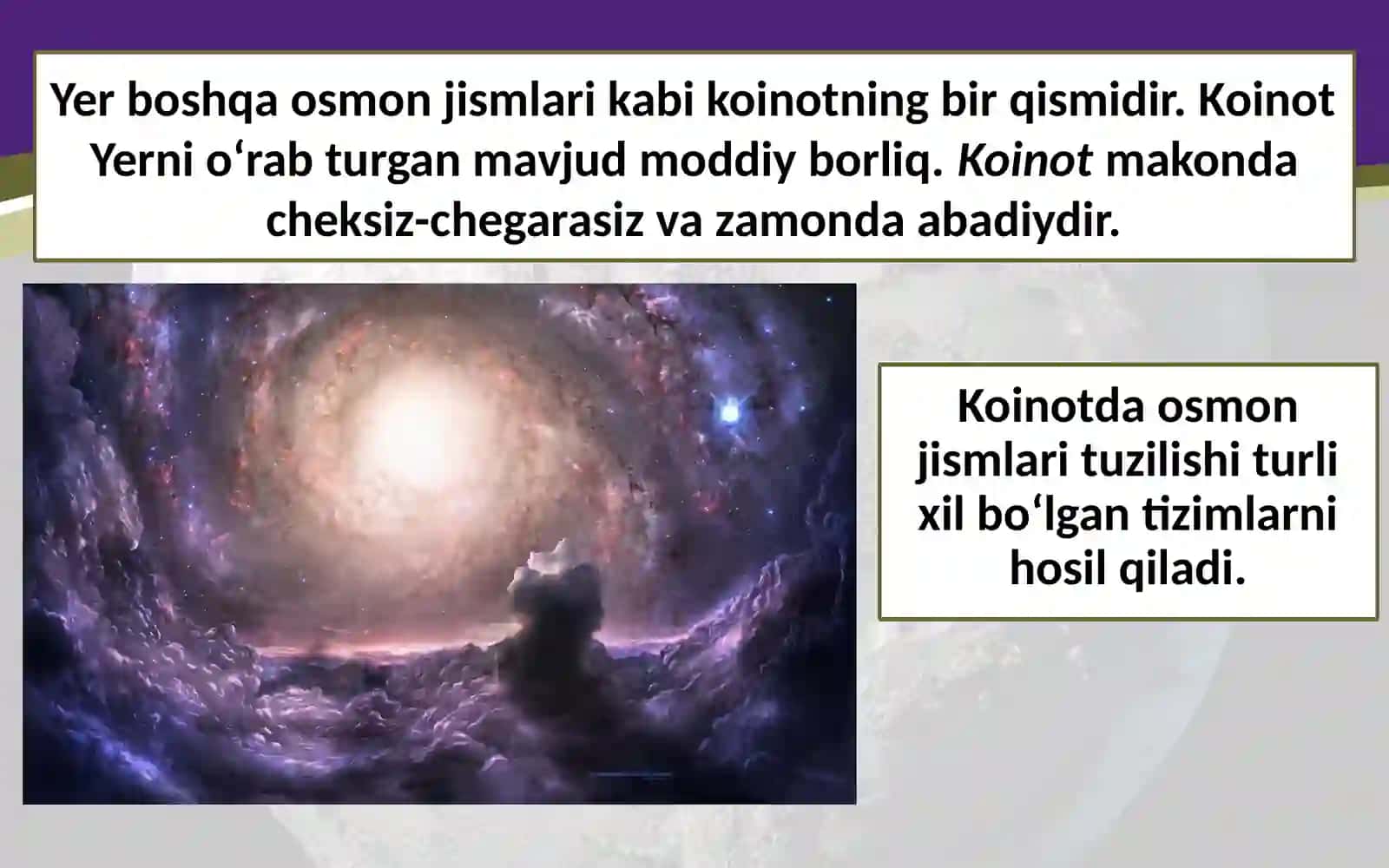 Yeryuzi tabiati rivojlanishining fazoviy o'millari 3
