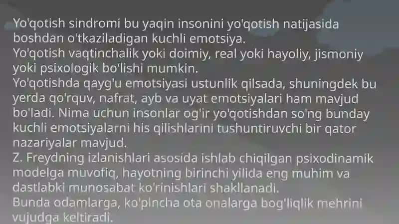 Yo'qotish sindromini boshidan kechirgan bolalar bilan ijtimoiy-psixologik ishlash 3