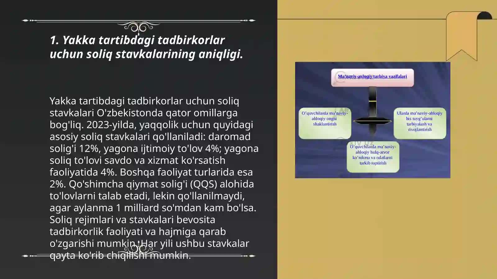 O'zbekistondagi yakka yartibdagi tatbirkorlarni soliqqa tortish bo'yicha mavjud muammolar 3