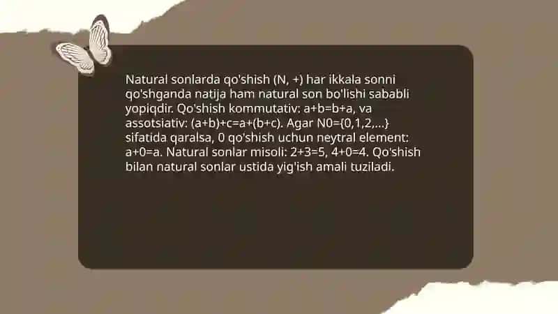 Binar algebraik operatsiyalarga misollar 3