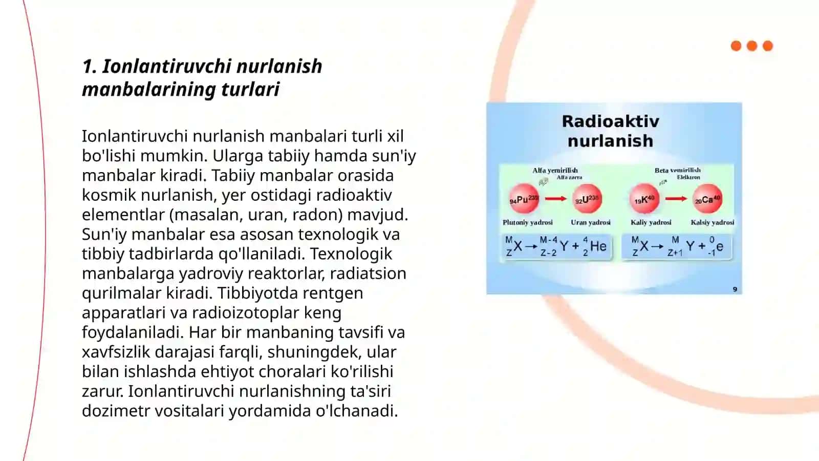 DPM larda ionlantiruvchi nurlanish manbalaridan foydalanganda dozimetrik va radiometrik nazorat o‘tkazishning asoslari 3
