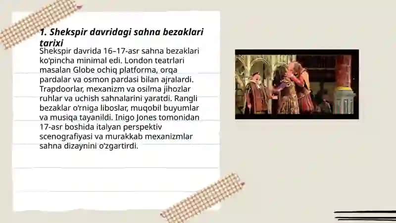 Shekspir va o'tmishdoshlari Teatr dekoratsiya san'ati 3