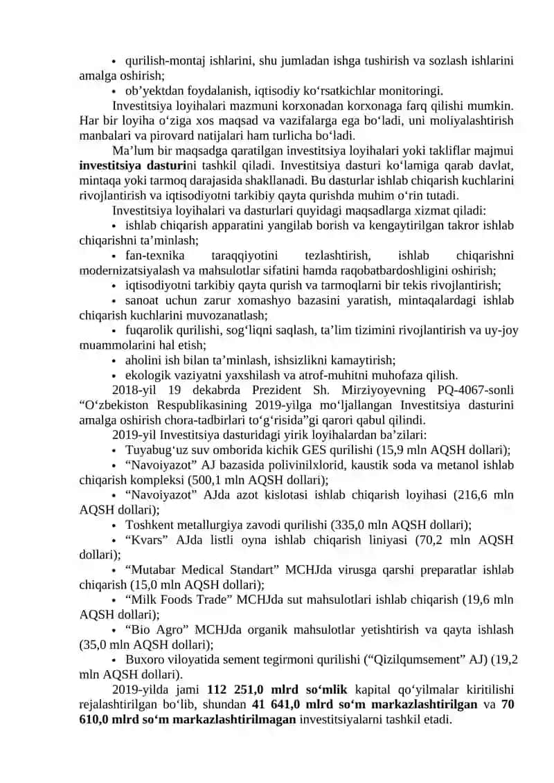 Investitsiya loyihalari va investitsiya dasturlari 3