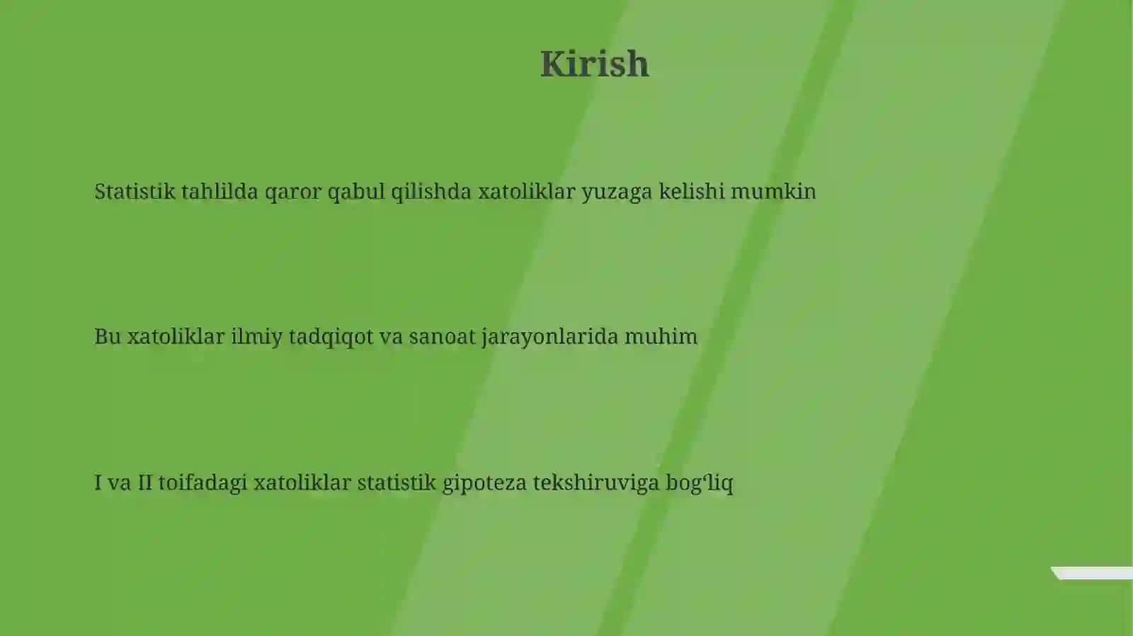 I va II toifadagi xatoliklar: tushunchalar va hisoblash usullari 3
